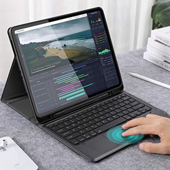 Keyboard Case with Touchpad for iPad Pro 12.9 2021/2020 / 2018 with Screen Prote - Picture 7 of 15